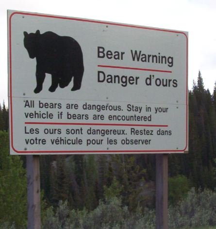 Warning sign for wildlife